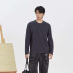 High Quality Full Sleeve T Shirt for Men 100% Cotton Plain Clothes Fashion Men's Breathable Round Neck Long Sleeve Men's Shirts