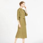 Dresses Women Plus+Size+Dress 2020 Turkey Style Popular Woman Batwing Sleeve Belted Lady Casual Office Dress - Image 4